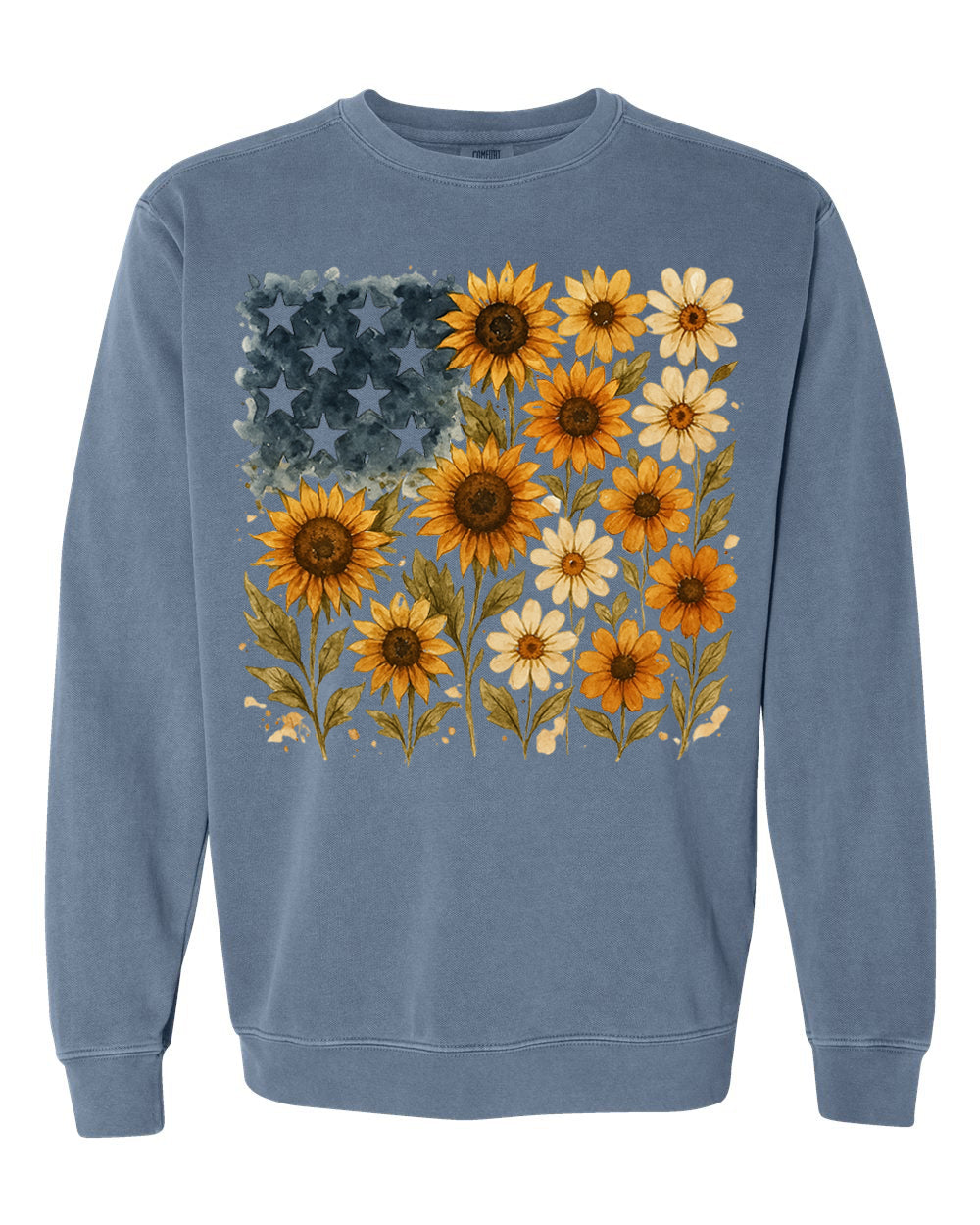 Sunflower American Flag Crewneck