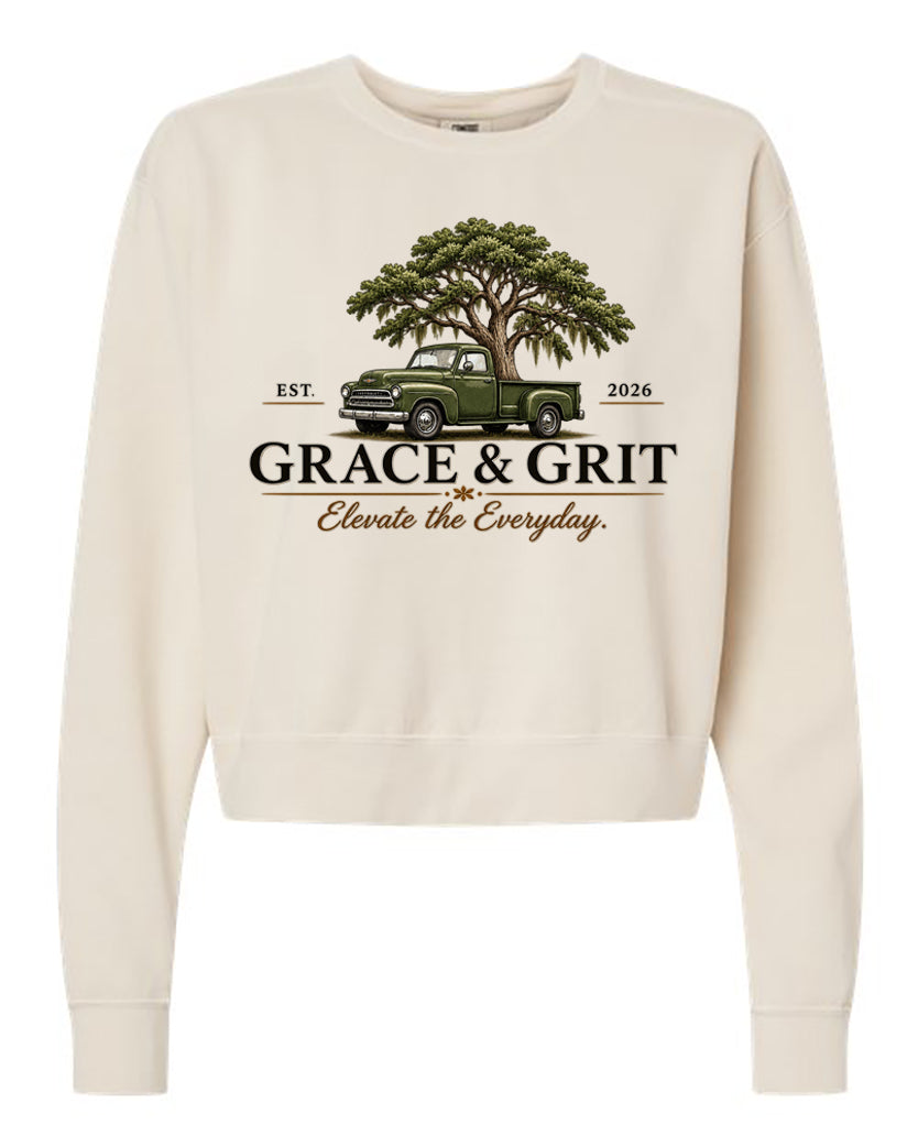 The Backroads — Linen Mid-Length Crewneck