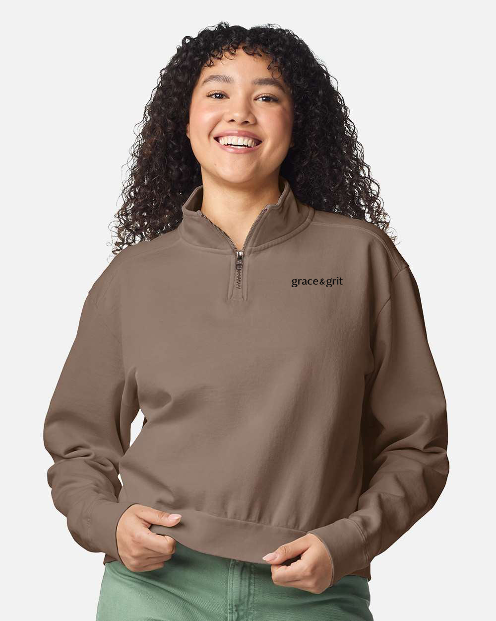 Grace & Grit Women's Quarter-Zip Sweatshirt